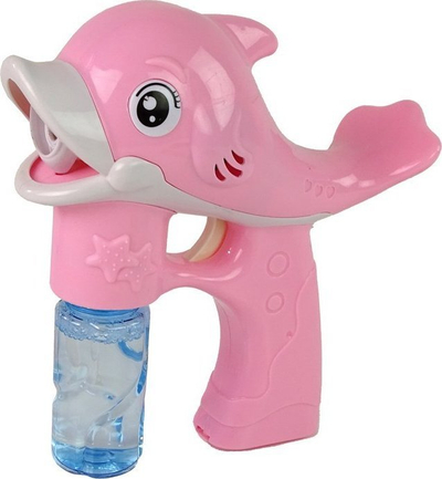 Lodër makinë flluskash Dr Bubble Dolphin, me drita, me bateri, rozë