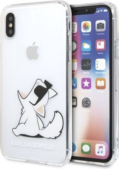 Заштитна маска за телефон Karl Lagerfeld Fun Choupette KLHCPXCFNRC, за iPhone X XS, пластична, проѕирна