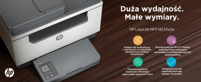 Мултифункционален печатач HP LaserJet Pro MFP M234sdw, A4, 600x600dpi, Wi-Fi, бел