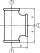 T reduktuese Odlewnia Zawiercie, 2.5" x 6/4" x 2.5", e galvanizuar