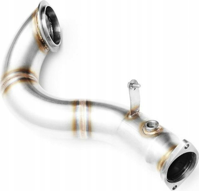 Downpipe shkarkimi BMW N54, tub 76mm, çelik inoksi, ngjyrë argjendi