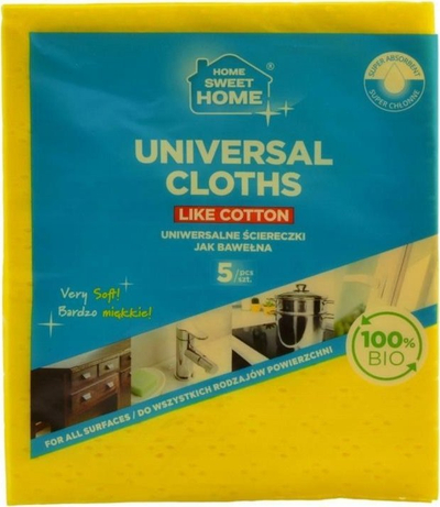 Lecka universale Home Sweet Home Like Cotton, 5 copë, biodegraduese, të verdha