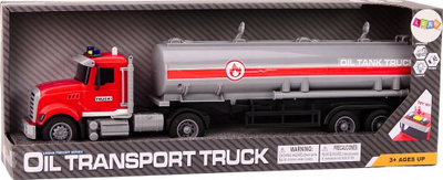 Kamion lodër Truck Tanker, drita dhe zëra, friction drive, i kuq