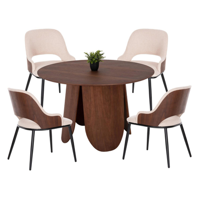 Set ngrënieje 5-pjesësh Tavolinë Denty & 4 karrige Delf (HM11963)