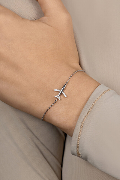 Byzylyk Brilio Silver Airplane BRC65W