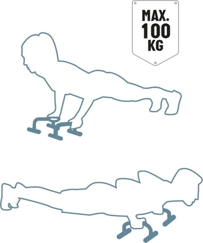 Doreza për pompa Umbro Push Up Bar, shkumë EVA, mbanin deri 100 kg, të zeza me blu