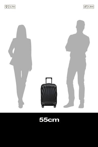 Valixhe Hard Me 4 Rrota Samsonite C-Lite 55/20 Ngjyrë E Zezë