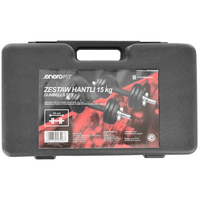 Set hantellash EB Fit 585463, 2 x 7.5 kg, gize, të zeza