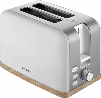 Toaster Concept TE2015, 2 feta, funksion shkrirjeje, i bardhë