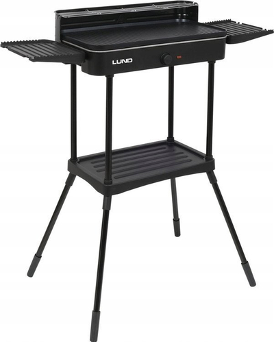 Grill elektrik për kopsht Ribbed Plate, 2200W, sipërfaqe e madhe pjekje, i zi