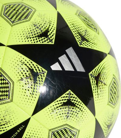 Top futbolli adidas UCL Club 24/25 Knockout Stages, madhësia 5, trajnues, i verdhë e zi