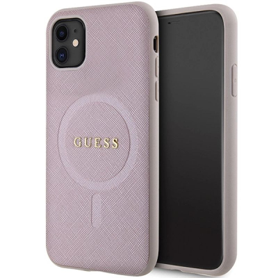 Futrollë telefoni Guess GUHMN61PSAHMCP, iPhone 11 XR 6.1", MagSafe, rozë