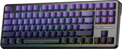 Механичка тастатура AULA F87 Pro, Outemu Grey, RGB, виолетов градиент