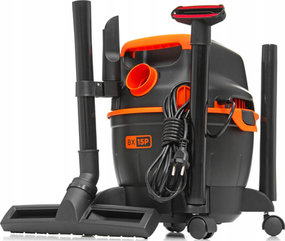Правосмукалка електрична Holzmann BXVC15PE, 15L, црна/портокалова