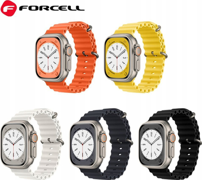 Rrip ore Forcell F-Design Strap FA12 për Apple Watch 42-49mm, silikon, blu