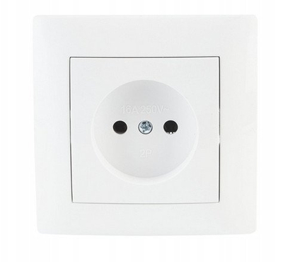 Prizë muri Wesa Single Socket, pa tokzim, e bardhë