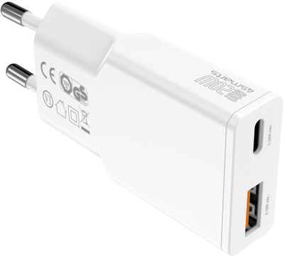 Karikues muri 4smarts PDPlug Slim Duos GaN, 20W, 1x USB-C 1x USB-A, i bardhë