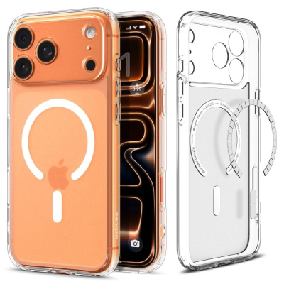Mbrojtëse telefoni Spigen Ultra Hybrid MagSafe për iPhone 17 Pro, transparente, Frost White