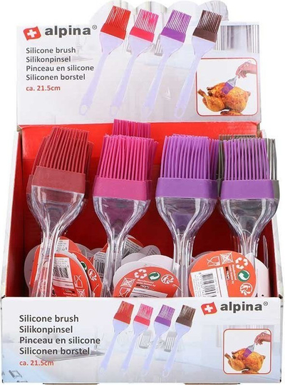 Furçë silikoni për kuzhinë Alpina, 21cm, për marinim, rozë