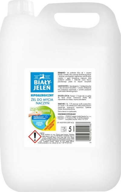 Xhel enësh Biały Jeleń me kamomil, 5L, paketim për rimbushje