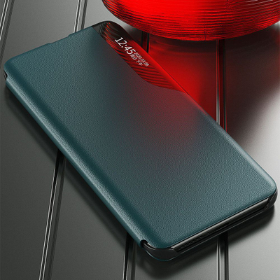 Kllëf telefoni Hurtel Eco Leather View Case Samsung Galaxy A22 4G, me mbajtëse, portokalli