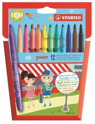 Markera me majë Stabilo Power, set 18 ngjyra, kuti kartoni shumëngjyrësh