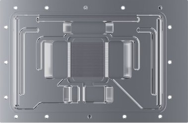 Backplate ftohës për GPU Alphacool 13463, akrilik edhe alumin, për ftohje me ujë, i zi