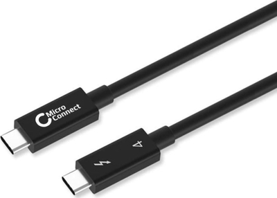 Kabllo Thunderbolt 4 Microconnect TB4020, 2m, 40 Gbit/s, e zezë