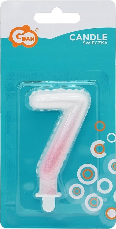 Qiri ditlindjeje Godan numri 7, 7 cm, perlë rozë e bardhë
