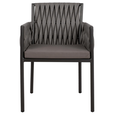 Karrige alumini Martin antracit me synthetic rattan 55×59×83 cm (HM5564.02)