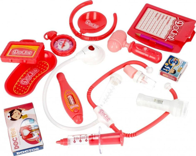 Set lodrash doktori Mega Creative 498985, me stetoskop dhe gjerat e tjera, i kuq