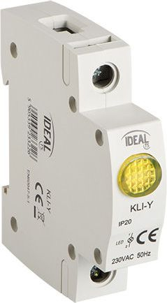 Indikator drite LED Kanlux KLI Y, 230V, montim në shinë DIN 35mm, i verdhë