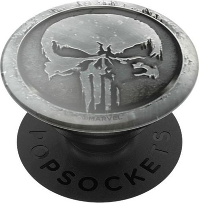 Mbajtëse telefoni PopSockets gjenerata 2, që ndërrohet, Punisher Monochrome, Marvel, gri