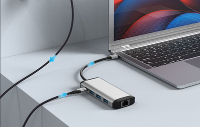 Hub USB C Vention THAHB, HDMI, 3x USB 3.0, gri argjendtë