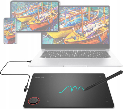 Tablet grafik Bosto T608, stylus me presion, USB, i zi