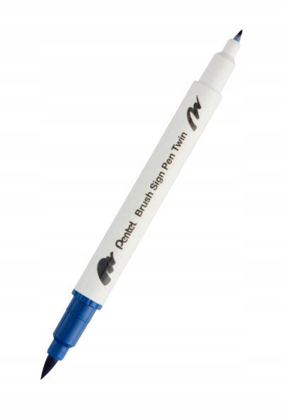 Set brush stilolapsa kaligrafikë Pentel Brush Sign Pen Twin French Riviera, 2 maja, 6 copë, shumëngjyrëshe