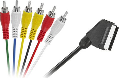 Кабел Scart во RCA x6 LEC LEC KPO2711, 1.2m, црн