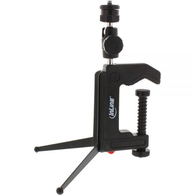 Tripod portativ InLine 48009, mini për kamera dixhitale, 19 cm, i zi