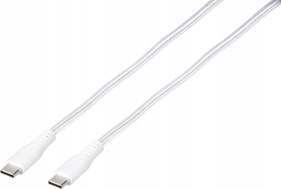 Kabllo karikimi Vivanco LongLife, USB C në USB C, 1.5m, 30W, e bardhë