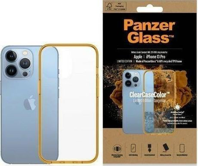 Mbulesë PanzerGlass ClearCase për iPhone 13 Pro, xham i temperuar, shtresë antibakteriale, portokalli Tangerine