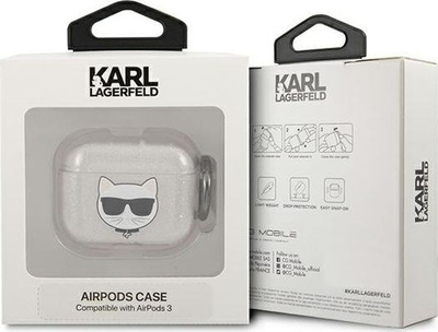 Këllëf mbrojtës Karl Lagerfeld KLA3UCHGS, për AirPods 3, i argjendtë