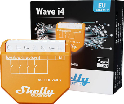 Modul smart home Shelly Wave i4, Z-Wave, 4 hyrje, i bardhë