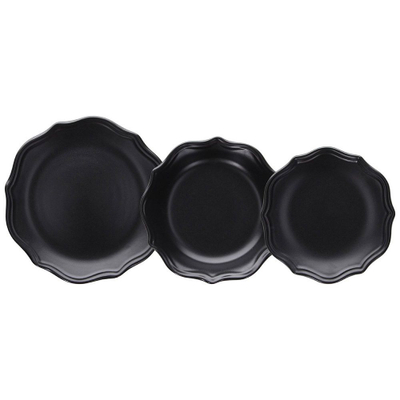 Set pjatash Tognana Cecile, 12 pjesë, e zezë