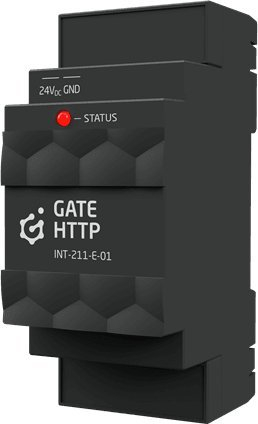 Modul smart home Grenton Gate HTTP V.2 INT-211-E-01, për shinë DIN, me rrjet Ethernet, ngjyrë e zezë