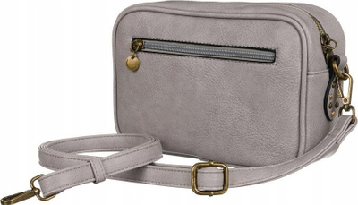 Çantë crossbody për goca LuluCastagnette, lëkurë eko, rrip i rregullueshëm, gri e hapur