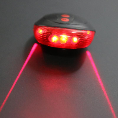 Dritë e pasme biçiklete pa markë, 5 LED, lazer, 7 mënyra