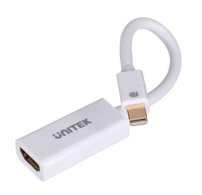 Adapter video UNITEK Y-6331, Mini DisplayPort në HDMI, i bardhë