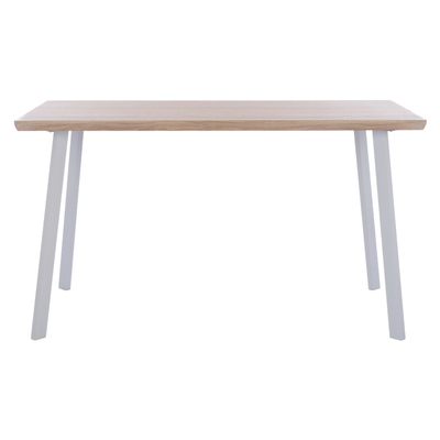 Tavolinë ngrënieje OFIRA HM8374.02, 140x80 cm, MDF sonoma, këmbë metalike të bardha