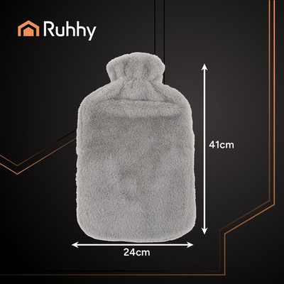 Шише за топла вода Ruhhy 26384, 3,5 L, со навлака од плюш