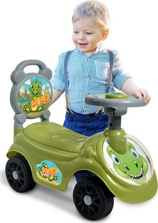 Ride-on për kalamaj Jamara Dino, me timon, 4 rrota, jeshil